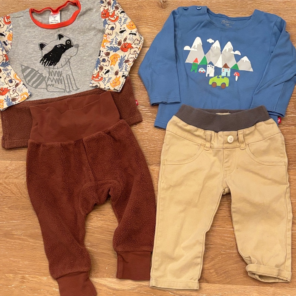 Zutano Baby Clothing Sets with woodland creature and Mountain Designs